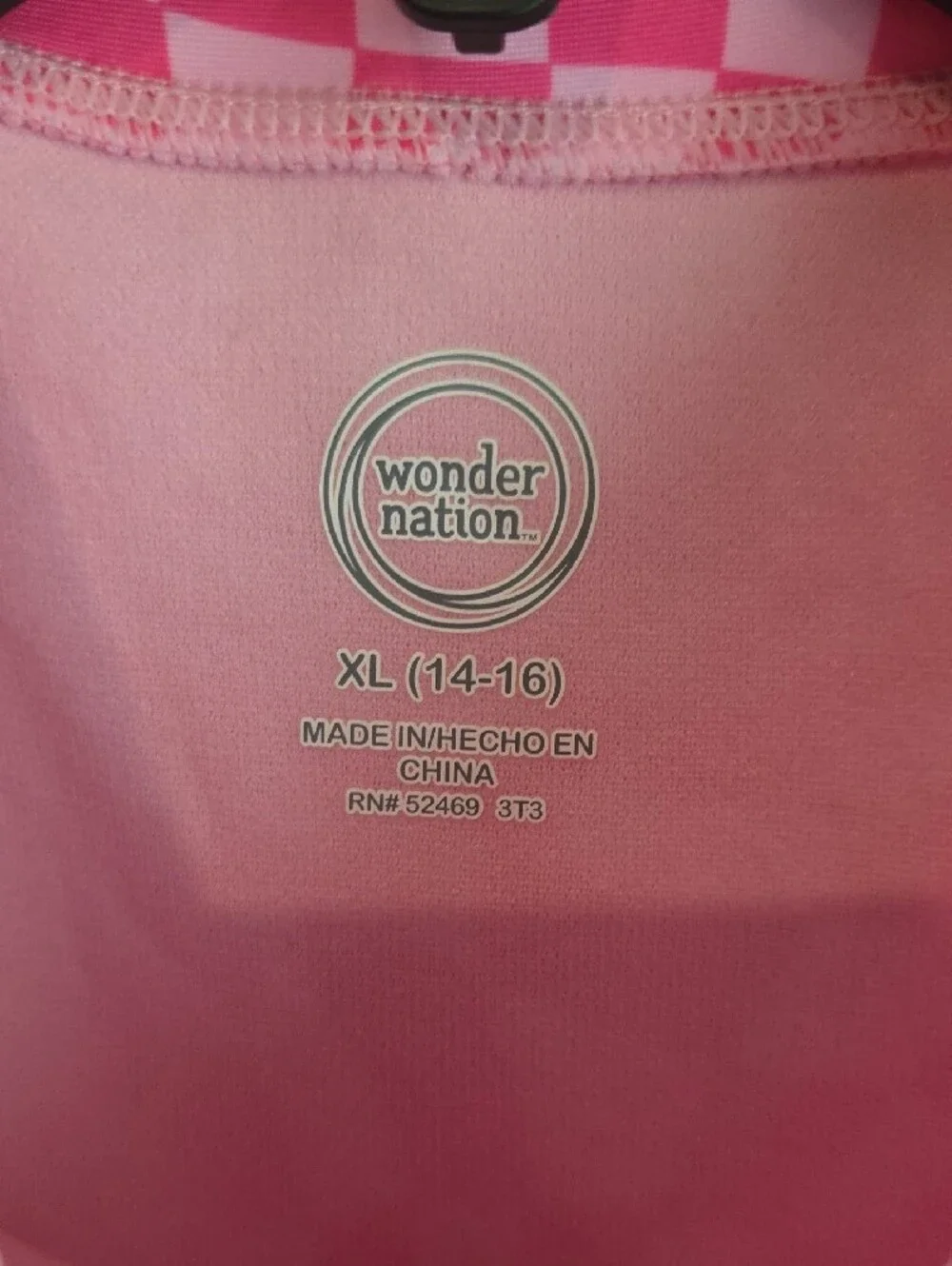 wonder nation Pink and Light Pink Swirl One-Piece Rash Guard XL 14-16